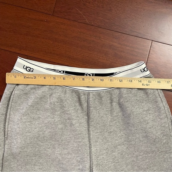 UGG Judie Lounge Pants Wide Leg Heather Gray Logo Waistband Women's Sz L  B12 - Picture 6 of 9
